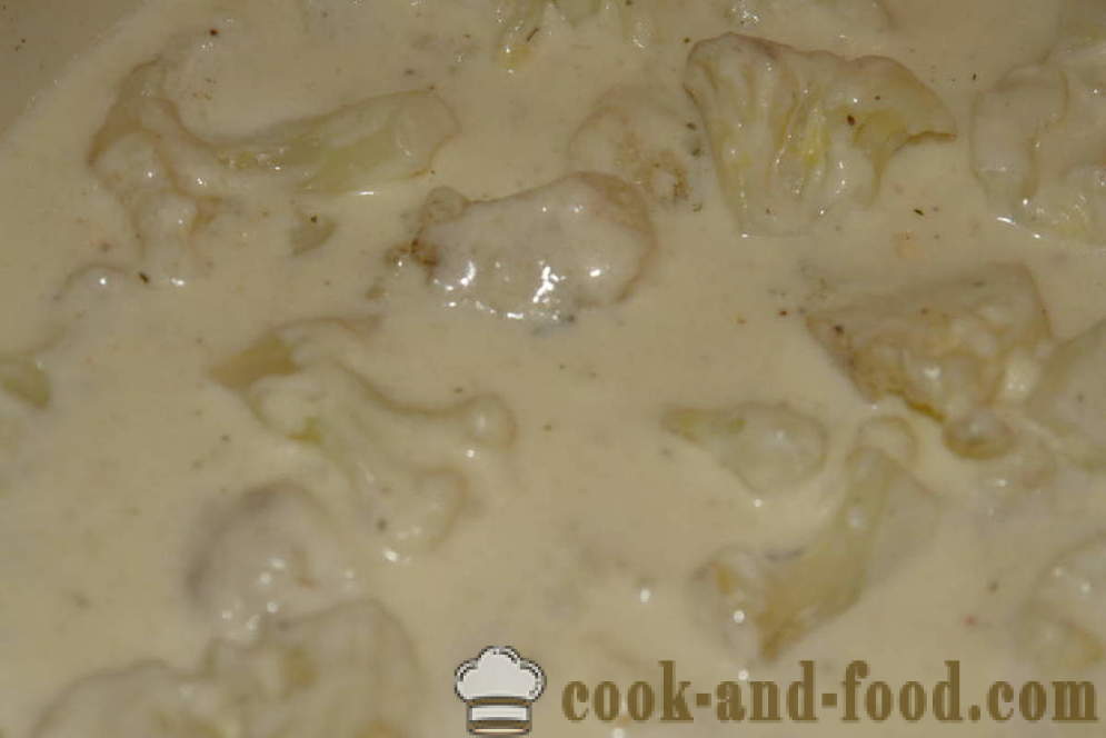 Κουνουπίδι στο φούρνο κάτω από τη σάλτσα μπεσαμέλ - τόσο νόστιμα ψητά κουνουπίδι στο φούρνο, με μια βήμα προς βήμα φωτογραφίες συνταγή