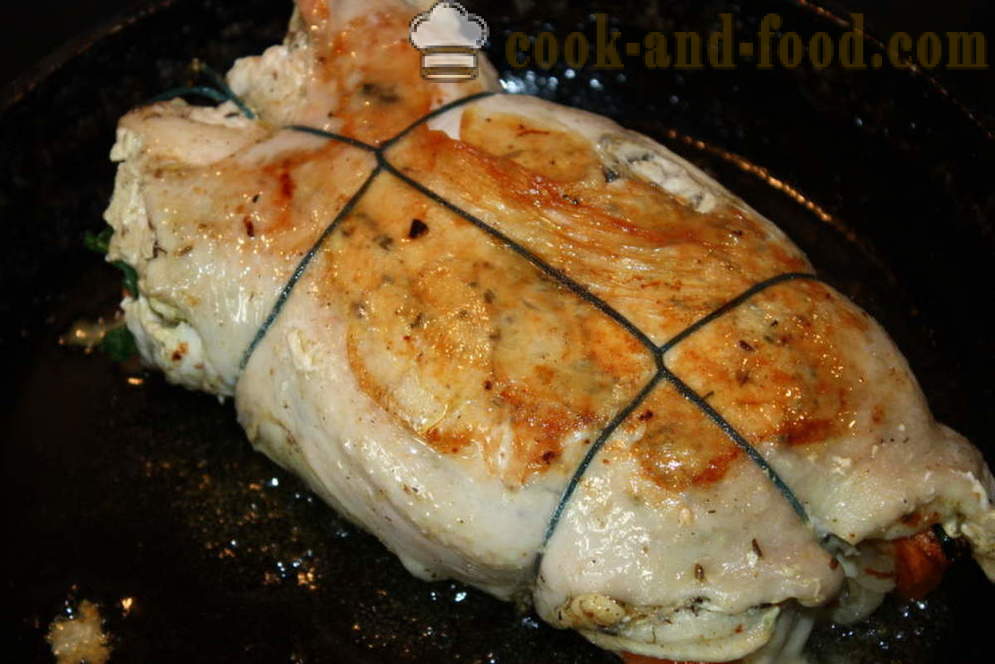 Κοτόπουλο ρολό γεμιστό με λαχανικά στο φούρνο - πώς να προετοιμάσετε ρολό φιλέτο κοτόπουλο, βήμα προς βήμα φωτογραφίες συνταγή