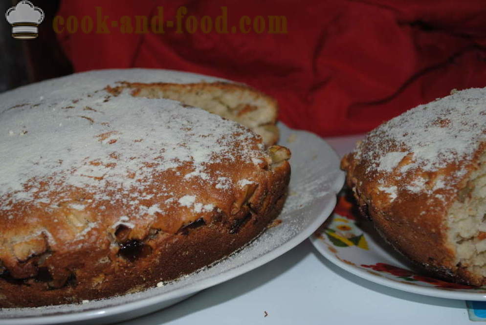 Ψωμί Κέικ με κεφίρ με μήλα και καρύδια - πώς να μαγειρεύουν μια τούρτα με κεφίρ, μια βήμα προς βήμα φωτογραφίες συνταγή