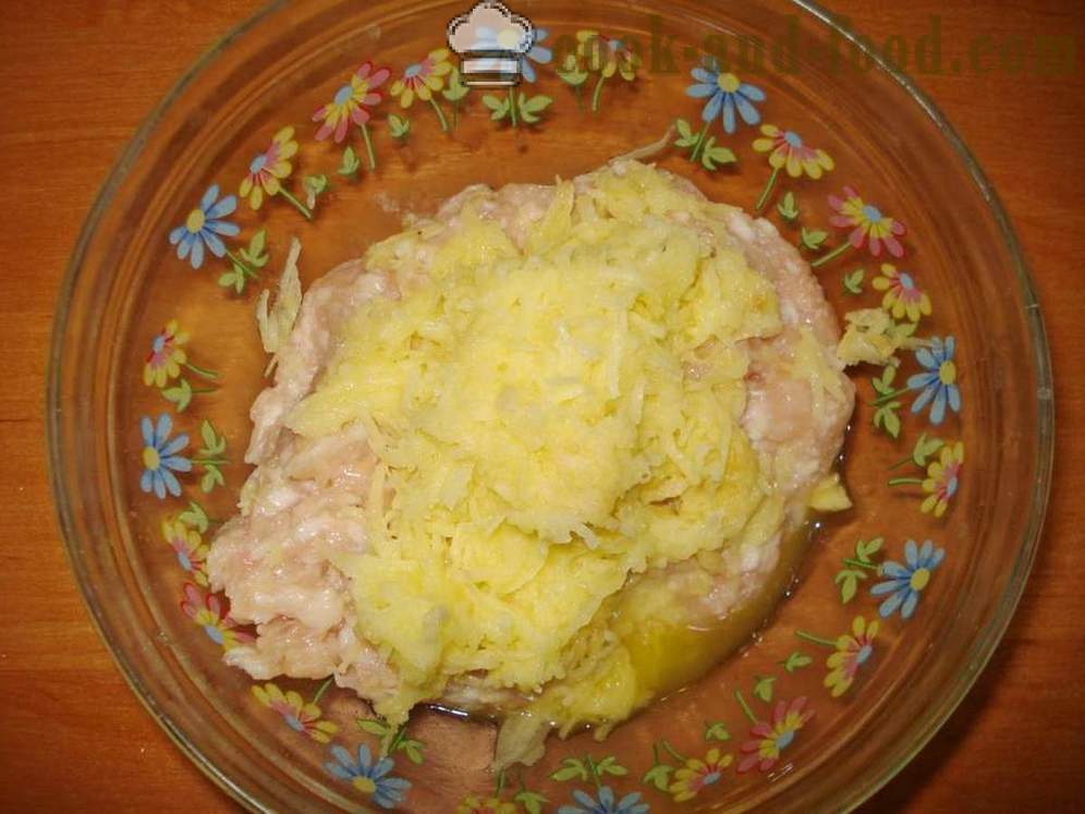Κεφτεδάκια κοτόπουλου με τυρί στο multivarka - πώς να μαγειρεύουν χάμπουργκερ σε multivarka, βήμα προς βήμα φωτογραφίες συνταγή