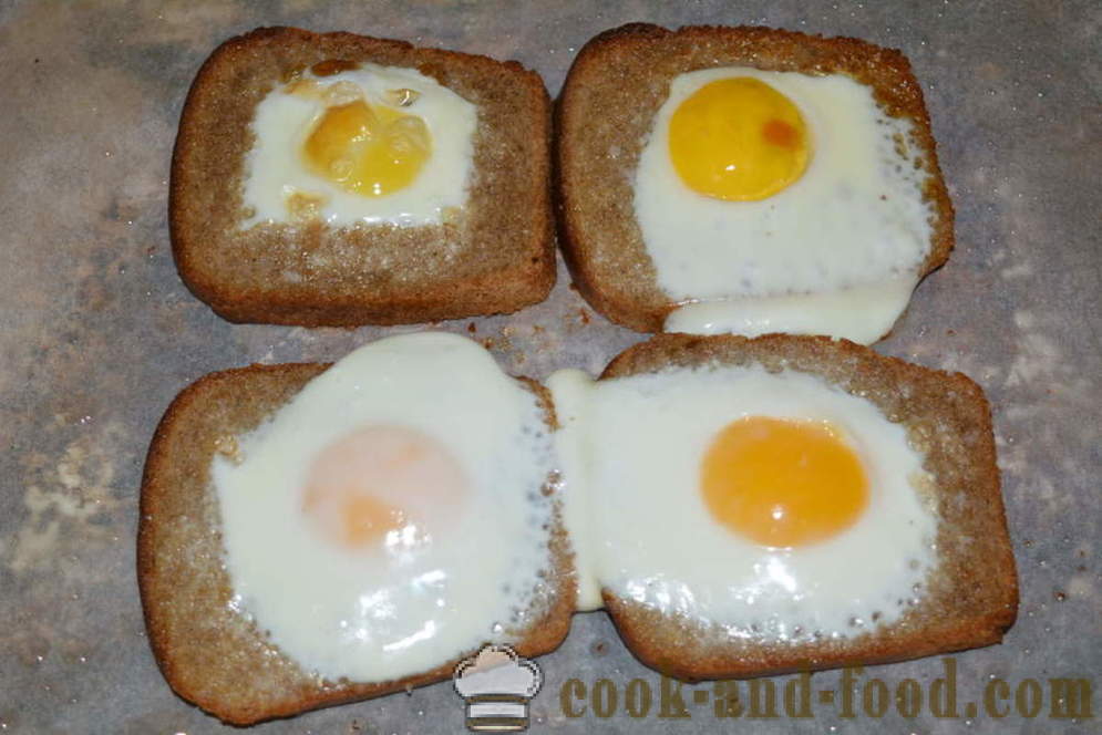Μπράουν τοστ ψωμί με αυγό - πώς να μαγειρεύουν το τοστ μαύρο ψωμί στο φούρνο, με μια βήμα προς βήμα φωτογραφίες συνταγή