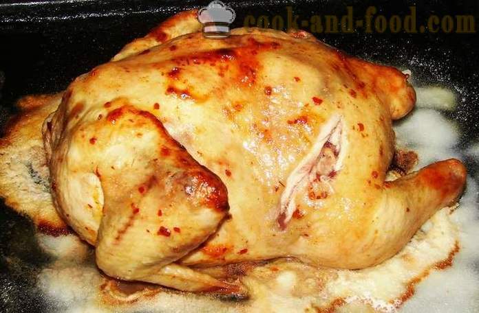 Κοτόπουλο αλάτι στο φούρνο - πώς να μαγειρεύουν το κοτόπουλο για το αλάτι, ένα βήμα προς βήμα φωτογραφίες συνταγή