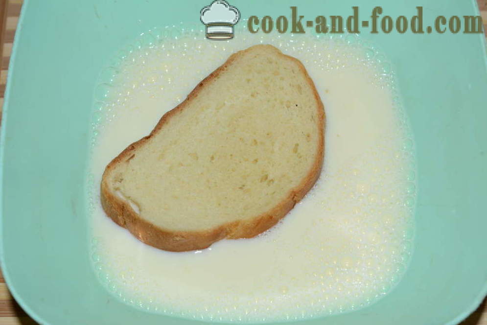 Γλυκό ψωμί του τοστ με αυγό και το γάλα σε μια κατσαρόλα - πώς να κάνει μια φραντζόλα ψωμί του τοστ σε ένα τηγάνι, μια βήμα προς βήμα φωτογραφίες συνταγή