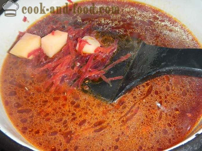 Κλασικό κόκκινο μπορς με τεύτλα και το κρέας - πώς να μαγειρεύουν σούπα - ένα βήμα προς βήμα τη συνταγή με φωτογραφία ουκρανική borsch