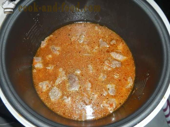Νόστιμα γκούλας χοιρινό σε σάλτσα multivarka ή χοιρινό κρέας - ένα βήμα προς βήμα τη συνταγή με φωτογραφίες πώς να μαγειρεύουν χοιρινό γκούλας