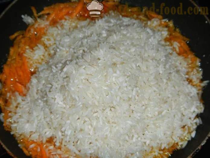Χοιρινό κρέας και τραγανό ρύζι σε multivarka - πώς να μαγειρεύουν ρύζι με κρέας στο multivarka, βήμα προς βήμα συνταγή με φωτογραφίες.