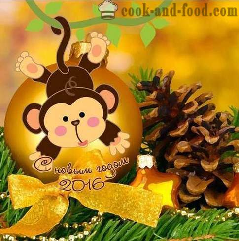 Επιδόρπια Νέο Έτος 2016 - επιδόρπια διακοπών σχετικά με το Έτος του πιθήκου.