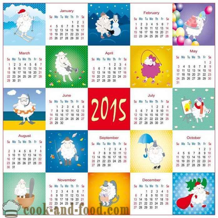 Ημερολόγιο για το 2015 Έτος της αίγας (πρόβατα): κατεβάστε δωρεάν το ημερολόγιο των Χριστουγέννων με κατσίκες και πρόβατα.