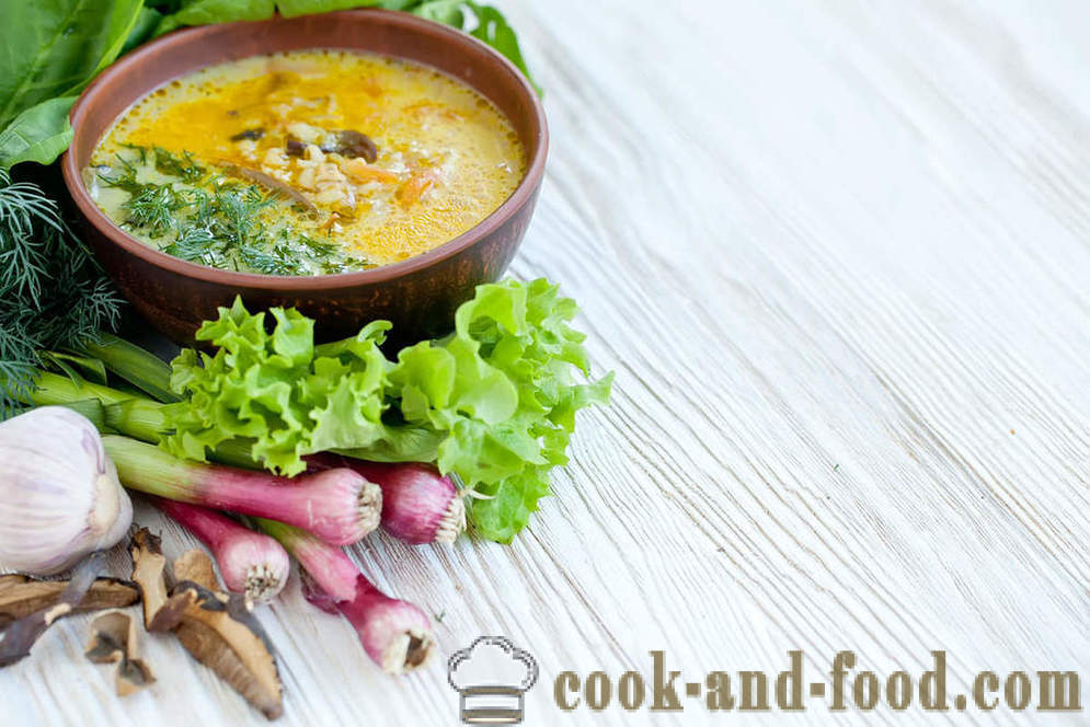Προετοιμασία ασυνήθιστα πιάτα: σούπα με αρακά και μανιτάρια - συνταγές βίντεο στο σπίτι
